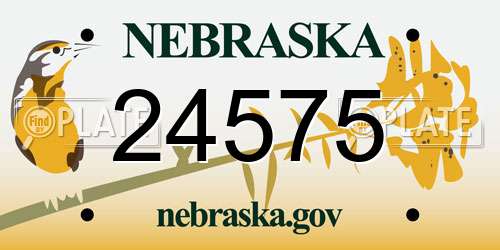 24575 Nebraska License Plate