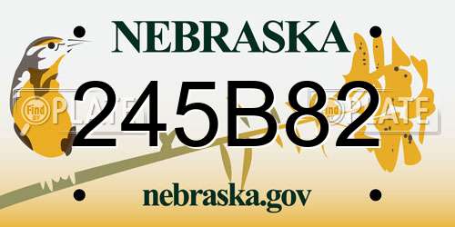 245B82 Nebraska License Plate