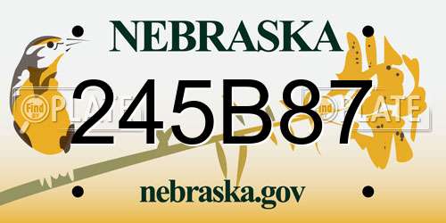 245B87 Nebraska License Plate