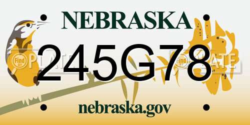 245G78 Nebraska License Plate