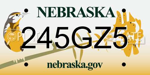245GZ5 Nebraska License Plate