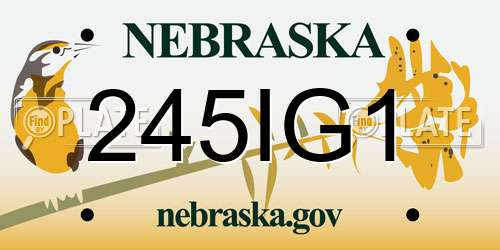 245IG1 Nebraska License Plate