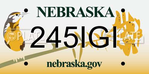 245IGI Nebraska License Plate