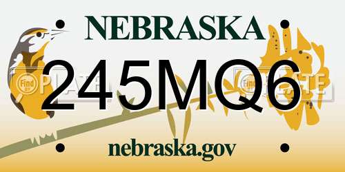 245MQ6 Nebraska License Plate