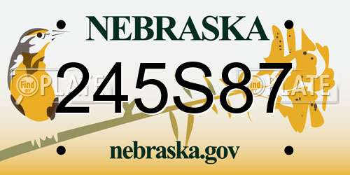 245S87 Nebraska License Plate
