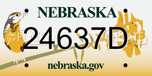 24637D Nebraska License Plate