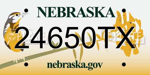 24650TX Nebraska License Plate
