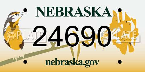 24690 Nebraska License Plate