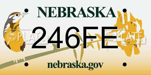 246FE Nebraska License Plate