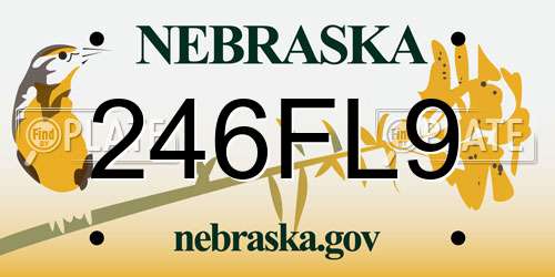 246FL9 Nebraska License Plate