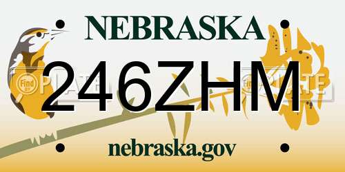 246ZHM Nebraska License Plate