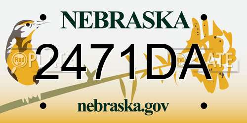 2471DA Nebraska License Plate