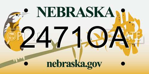 2471OA Nebraska License Plate