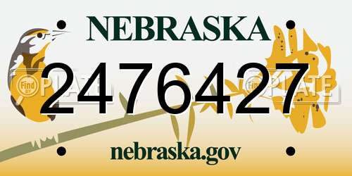 2476427 Nebraska License Plate