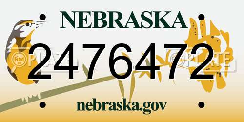 2476472 Nebraska License Plate