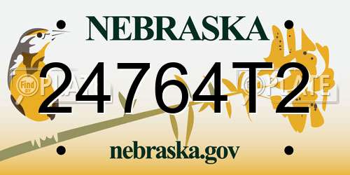 24764T2 Nebraska License Plate