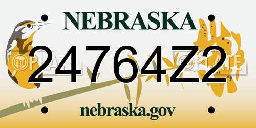 24764Z2 Nebraska License Plate