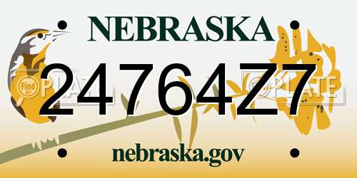 24764Z7 Nebraska License Plate