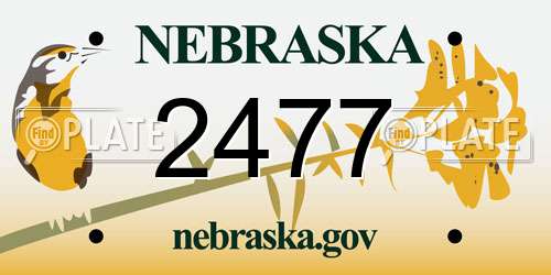 2477 Nebraska License Plate