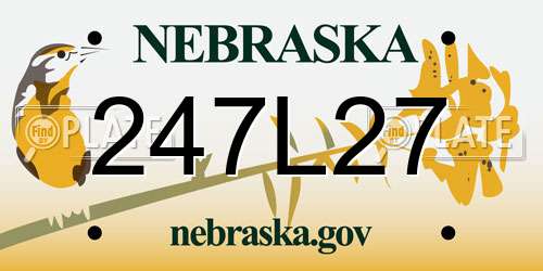 247L27 Nebraska License Plate