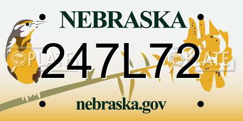 247L72 Nebraska License Plate