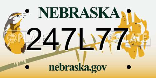 247L77 Nebraska License Plate