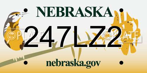 247LZ2 Nebraska License Plate