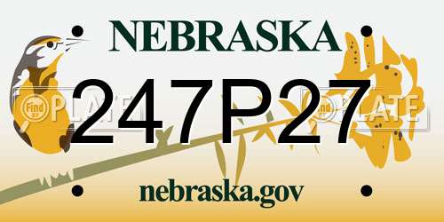 247P27 Nebraska License Plate