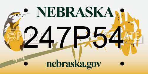 247P54 Nebraska License Plate