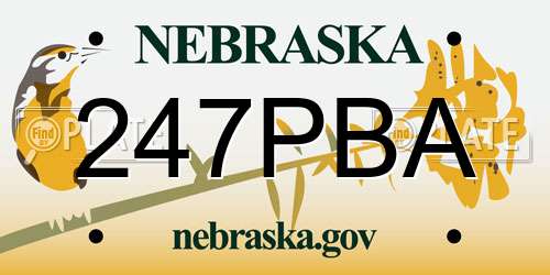 247PBA Nebraska License Plate