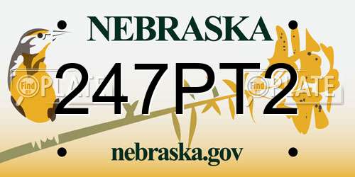 247PT2 Nebraska License Plate