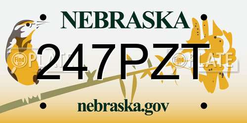 247PZT Nebraska License Plate