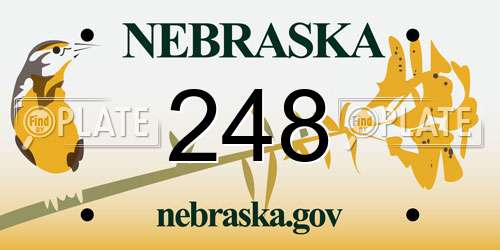 248 Nebraska License Plate