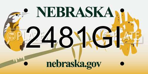 2481GI Nebraska License Plate
