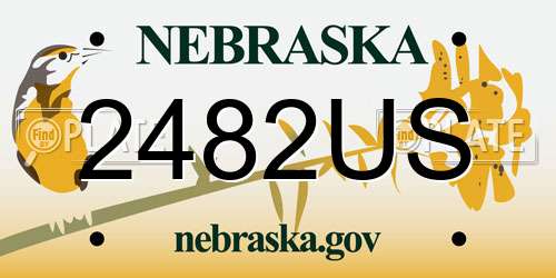 2482US Nebraska License Plate