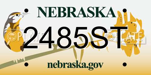 2485ST Nebraska License Plate