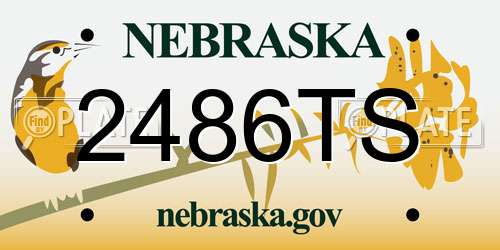 2486TS Nebraska License Plate