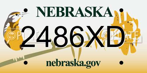 2486XD Nebraska License Plate