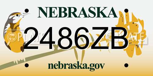 2486ZB Nebraska License Plate