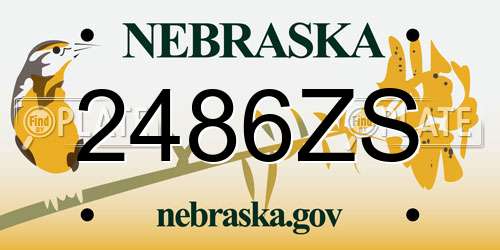 2486ZS Nebraska License Plate
