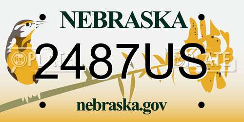2487US Nebraska License Plate