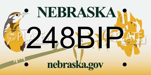 248BIP Nebraska License Plate