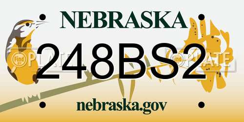 248BS2 Nebraska License Plate