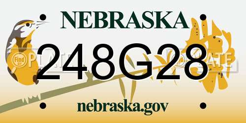 248G28 Nebraska License Plate