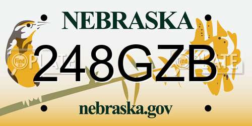 248GZB Nebraska License Plate