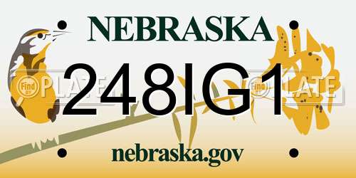 248IG1 Nebraska License Plate