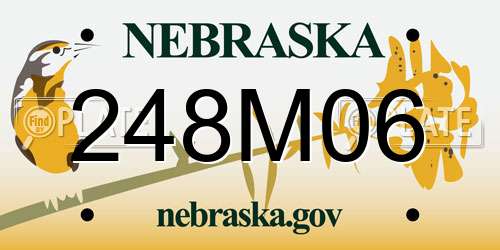 248M06 Nebraska License Plate