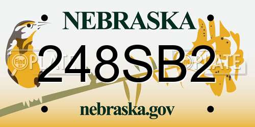 248SB2 Nebraska License Plate