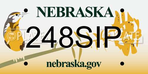 248SIP Nebraska License Plate