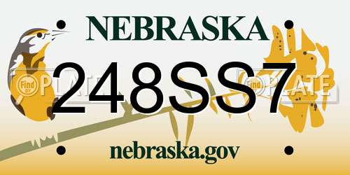 248SS7 Nebraska License Plate